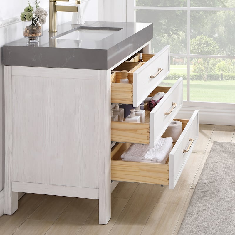 Leon 36 in. Single Bathroom Vanity with Composite Stone Top