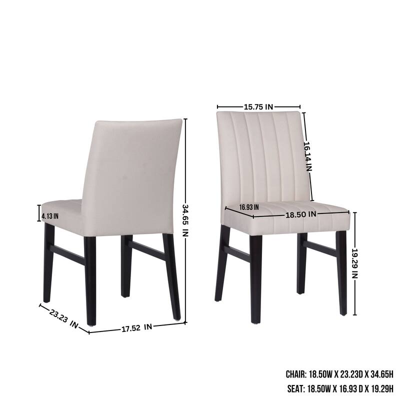 Roundhill Furniture Edo 5-Piece Dining Set, Round Table with 4 Upholstered Chairs,