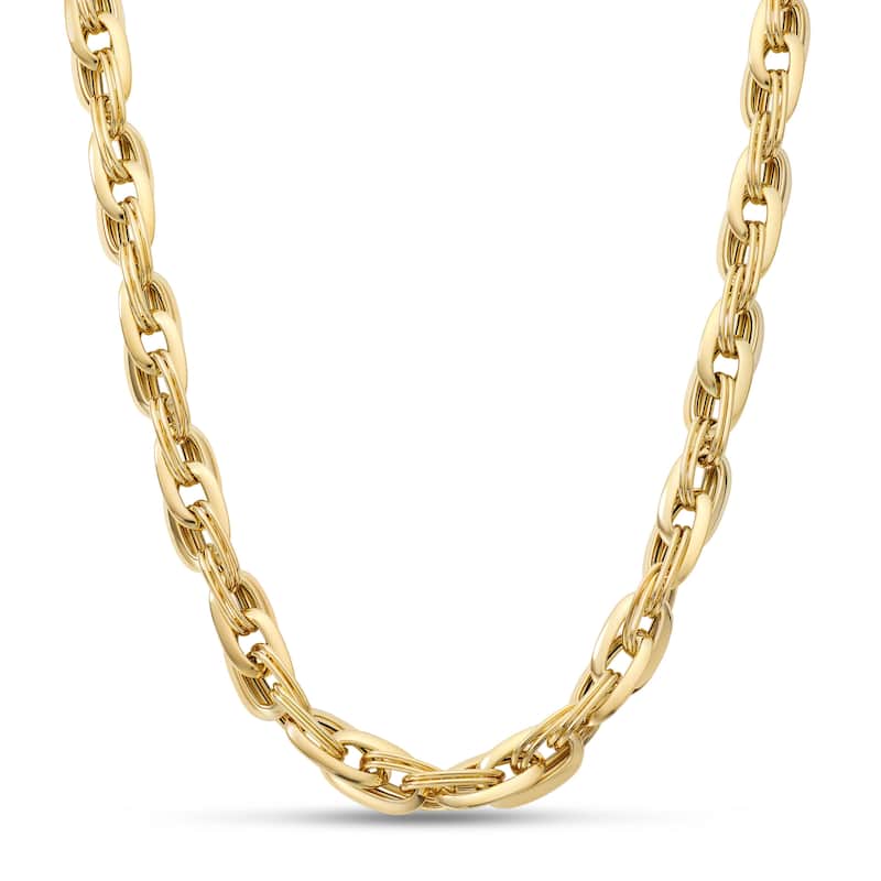 Clover 14K Yellow Gold Chunky Oval Link Chain Necklace 18"