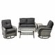 preview thumbnail 20 of 38, HOOOWOOO 5-piece Grey Wicker Chat Set Patio Conversation Set with Swivel Chairs