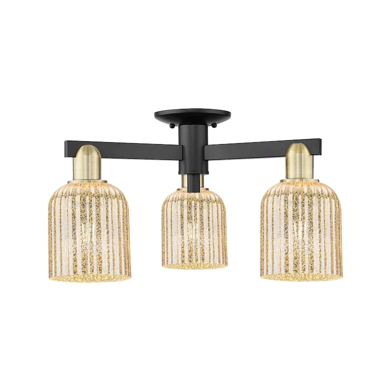 Innovations Lighting Downtown Urban - Bridal Veil - 3 Light 23" Semi-Flush Mount Light