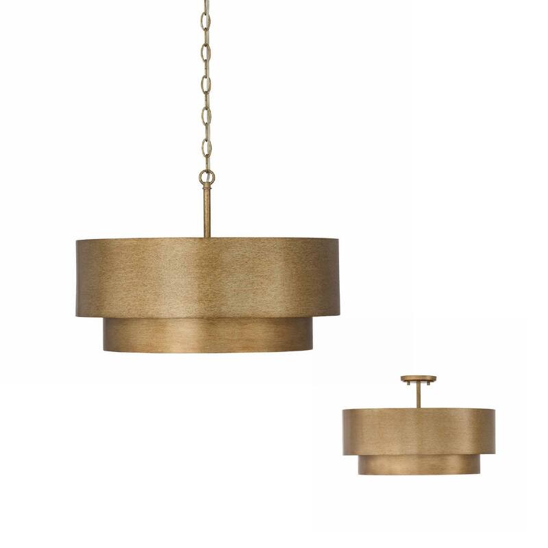 21" W x 14.5" H 4-Light Dual Mount Tiered Pendant in Mystic Luster - 21"W x 14.5"H - 21"W x 14.5"H - Mystic Luster