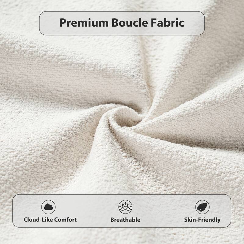 Christopher Knight Home - Sio Modern Boucle Upholstered Platform Bed Frame with Wooden Slats Support, No Box Spring Needed