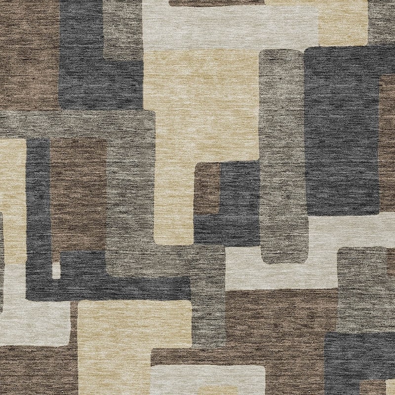 HomeRoots Abstract Transitional Rectangle Outdoor Rug