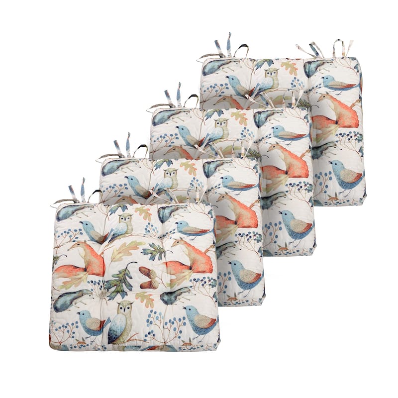 Barefoot Bungalow Triple Layered Chair Pad - Seat Cushion - with Ties - 18 inches x 18 inches