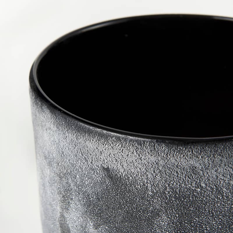 Squally 6.0L x 6.0W x 6.4H Black/Brown Ceramic Ombre Textured Small Vase
