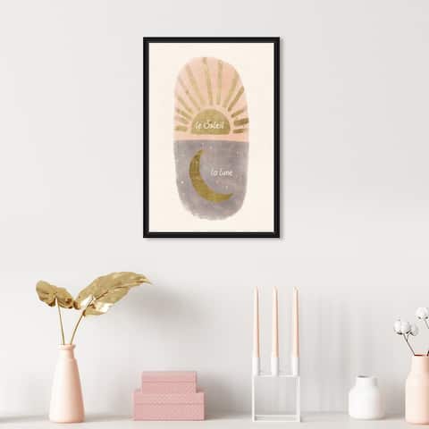 Oliver Gal 'Soliel and Lune' Astronomy Gray Wall Art Canvas Print