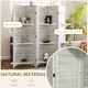 preview thumbnail 6 of 41, HOMCOM 5 Panel 67" Tall Wood Room Divider, Privacy Screen with 3 Display Shelves, and Folding Storage for Bedroom or Home Office