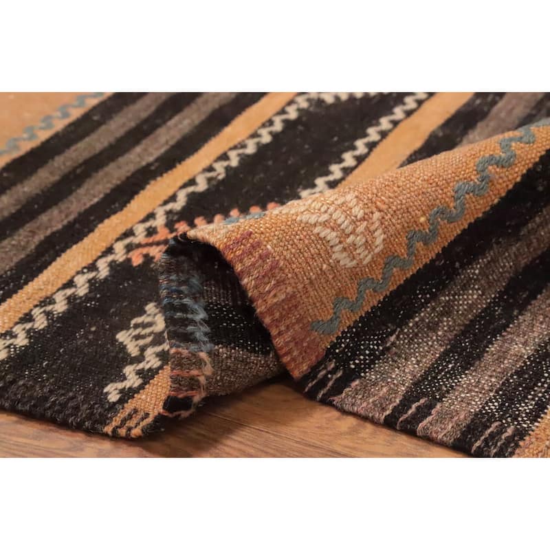 Hand Woven Oriental 100% Wool Carpet Southwestern Tribal Oranges & Rust Kilim Area Rug - 10' 9'' X 6' 4''