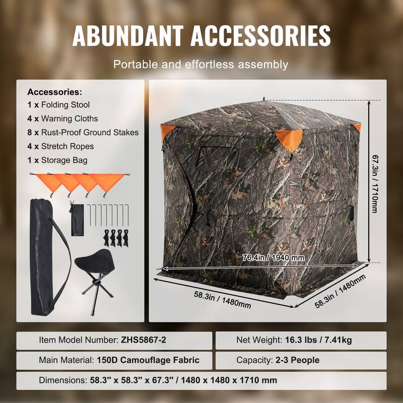 Hunting Blind Portable Resilient Hunting Tent for Turkey and Deer Hunting