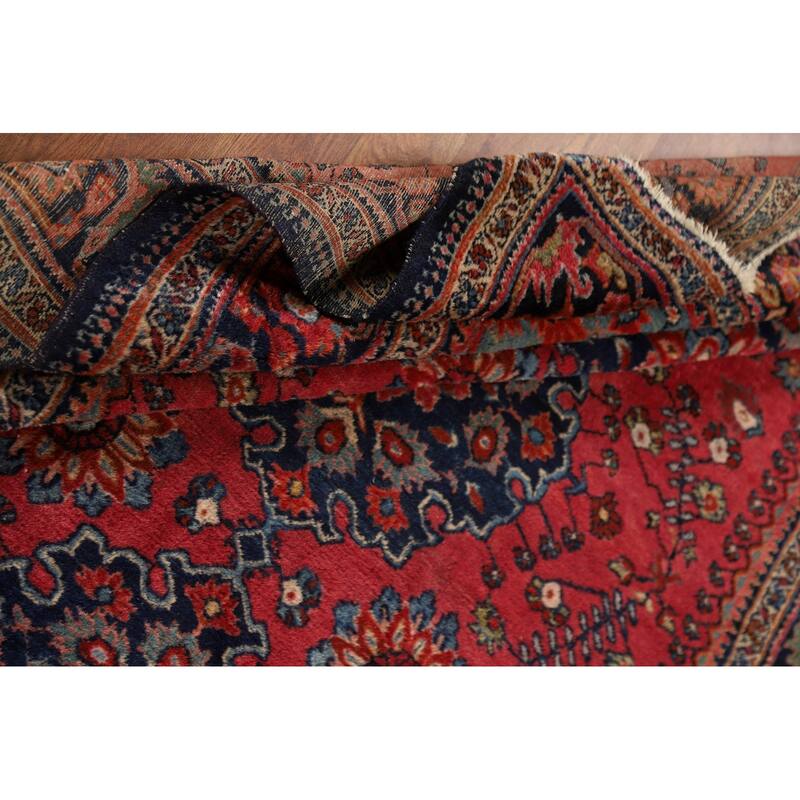 Pre-1900 Antique Vegetable Dye Sarouk Farahan Persian Wool Carpet - 5'0"x 6'2"