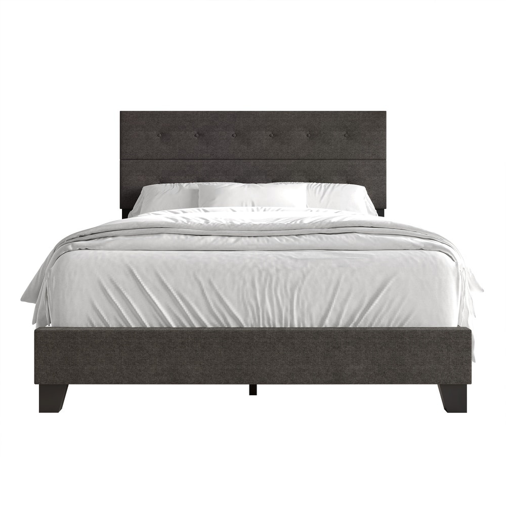 CraftPorch Luxury Button Tufted Upholstered Linen Bed