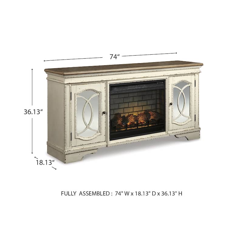 Realyn 74" TV Stand with Electric Fireplace