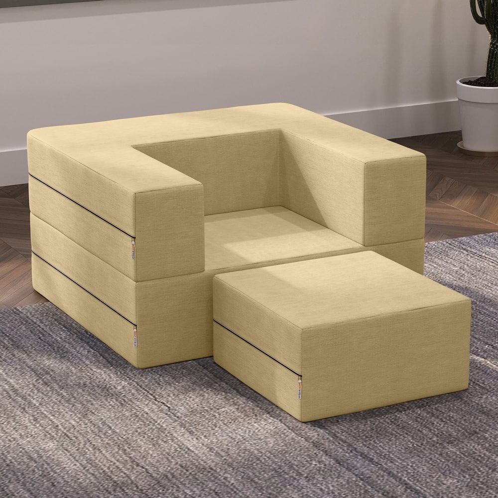 Jaxx Zipline Convertible Sleeper Chair, & Ottoman/ Twin-size Bed, Made in the USA