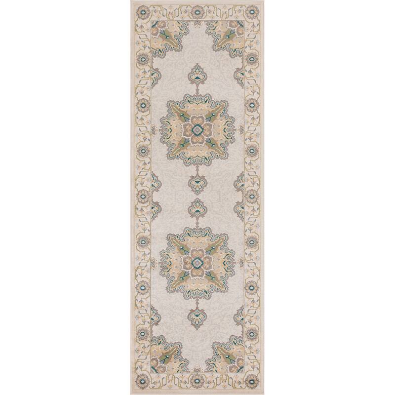 Traditional Medallion Border Indoor Area Rug or Runner by Superior