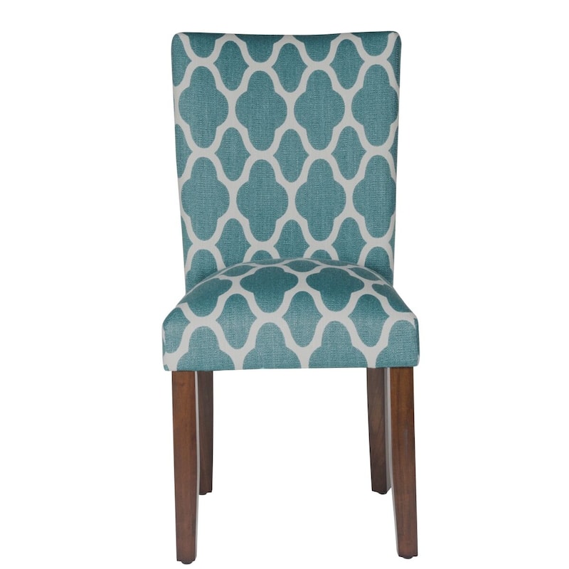 HomePop Classic Parsons Dining Chair - Geo Brights Teal (Set of 2)