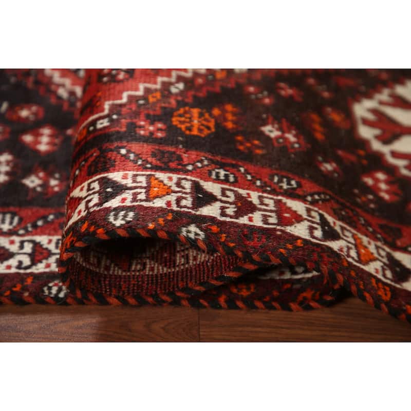 Vegetable Dye Qashqai Persian Vintage Rug Hand-knotted Wool Carpet - 3'6"x 5'3"