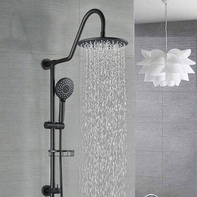 YASINU Matte Black 2-Spray Shower System with Handheld shower