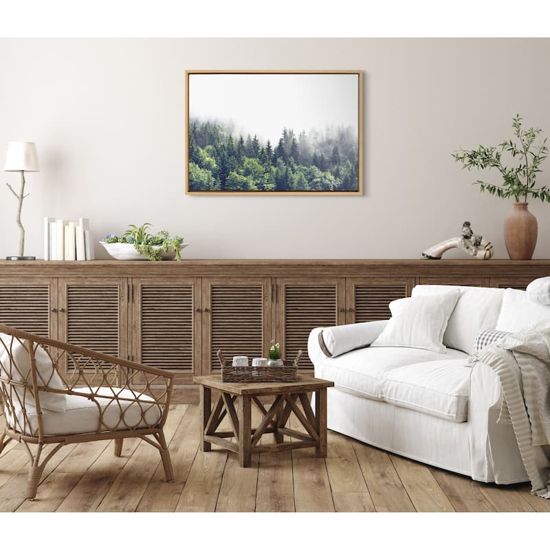 Kate and Laurel Sylvie Fog Framed Canvas by The Creative Bunch Studio