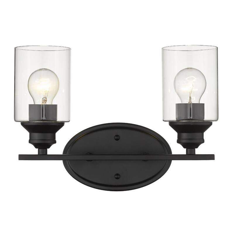Modern Dimmable Flush Mount Wall 2-Light Fixture with Clear Glass Shade and A19 Bulb Compatible - 9.88" H x 14" W x 5.75" D