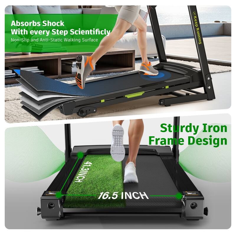 Foldable Treadmill with Incline, Folding Treadmill for Home Electric Treadmill Workout Running Machine, Handrail Controls Speed