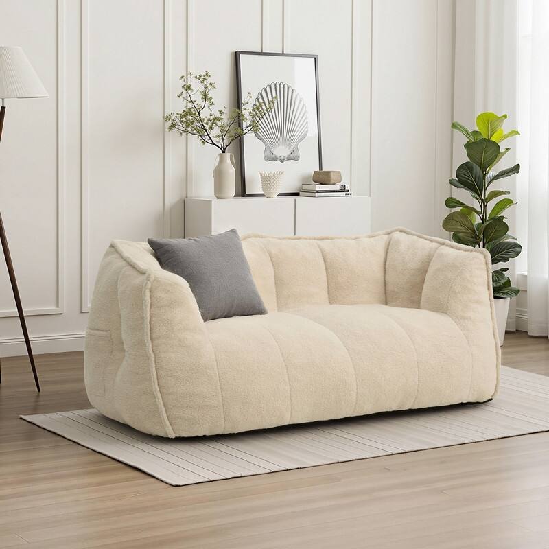 Teddy Fleece 2-Person Bean Bag Sofa