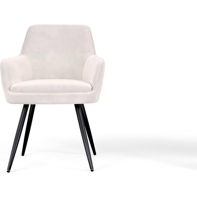 Grey Modern Mid-Century Upholstered Accent Chair with Channel-Tufted Back, Set of 2