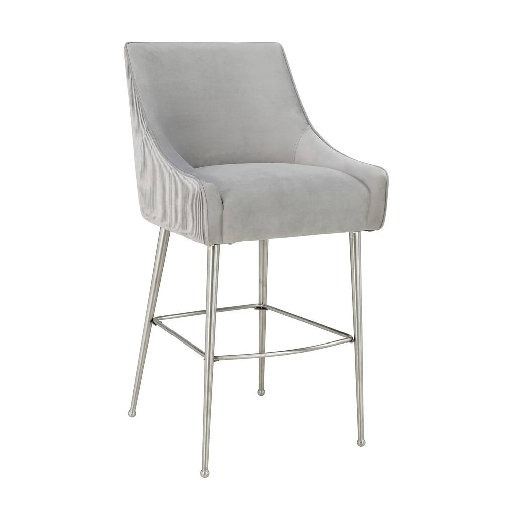 Beatrix Pleated Velvet Barstool