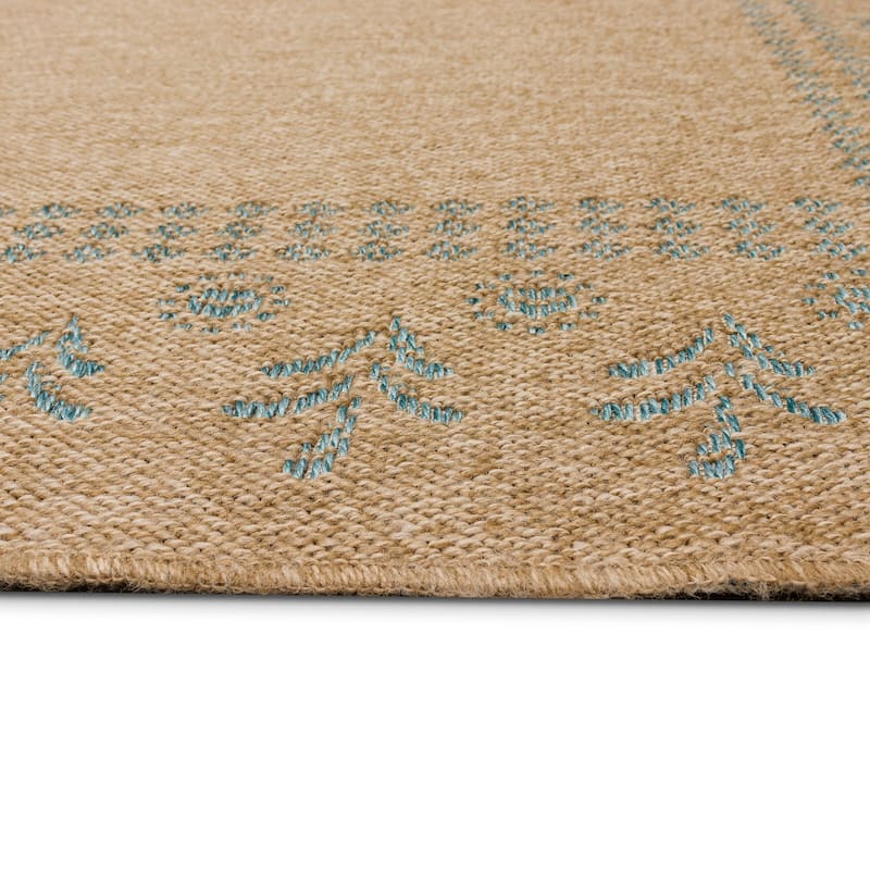 Liora Manne Sahara Block Print Border Indoor/Outdoor Rug