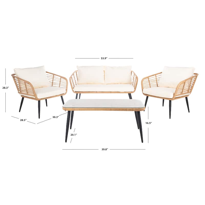 SAFAVIEH Outdoor Living Harrley 4-Piece Patio Set