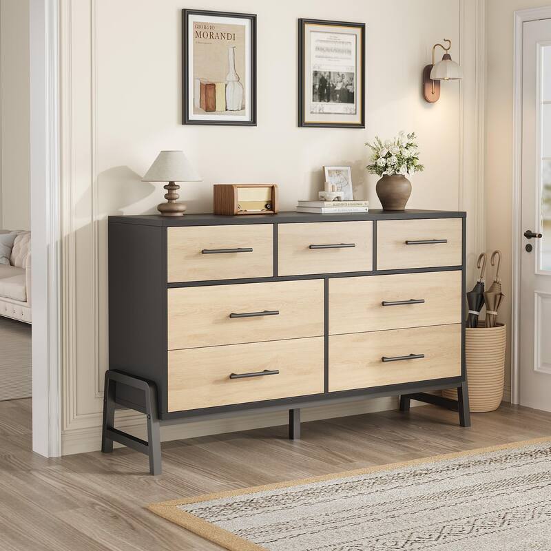 4/6/7 Drawer Dresser for Bedroom, Freestanding Wooden Storage Chest
