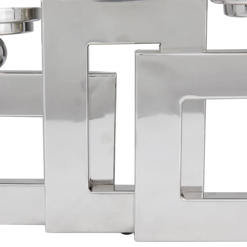 Silver or Gold Stainless Steel Metal Pillar 3 Plate Decorative Candle Holder