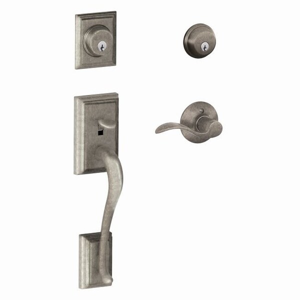 Schlage F62-ADD-ACC-LH Addison Double Cylinder Handleset with Left Handed Interior Accent Lever from the F-Series