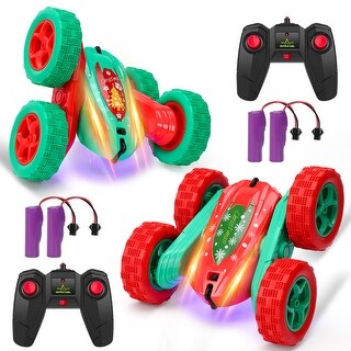 2PACK Remote Control Car RC Stunt Car for Kids,2.4Ghz - Red