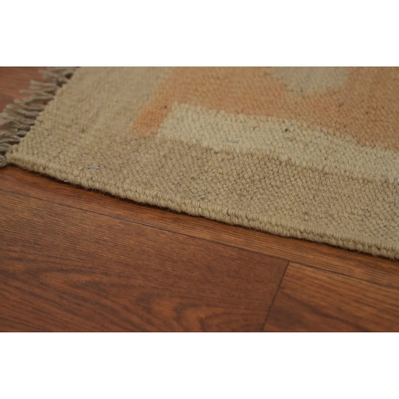 Hand Woven Southwestern Wool Brown Geometric Area Rug - 5' 11'' X 4' 0''