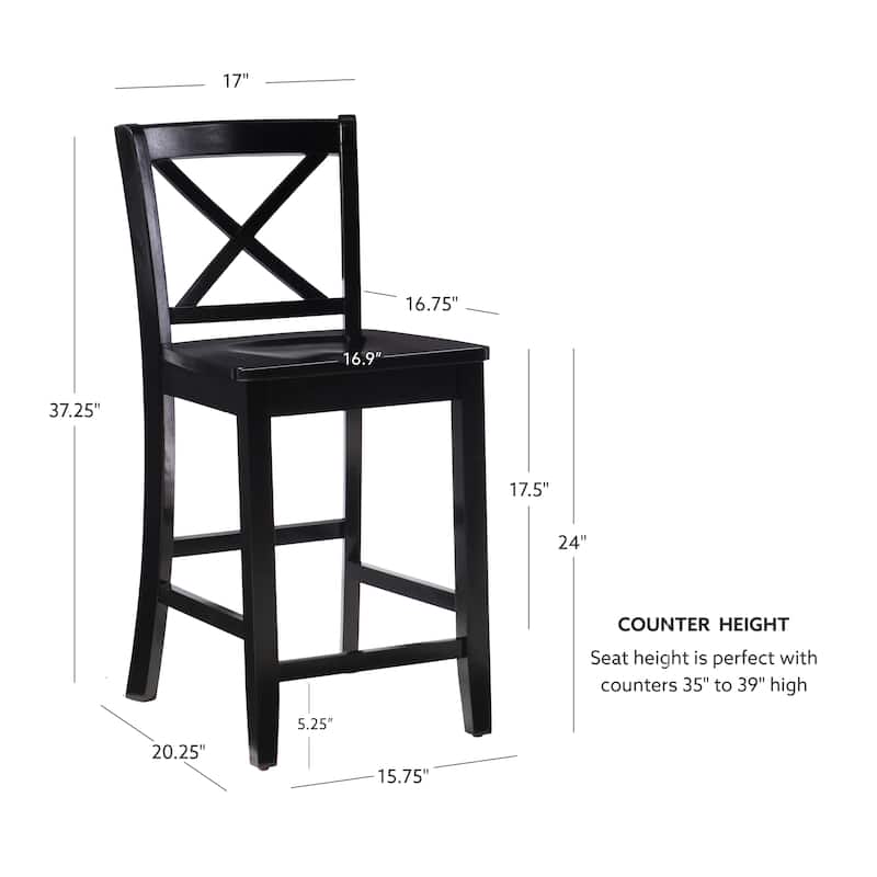 Amravati Wooden X-Back 24-Inch Counter Stool