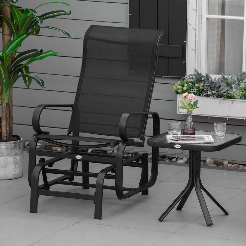 Outdoor Patio Glider Chair with Smooth Rocking Mechanism & Lightweight Construction