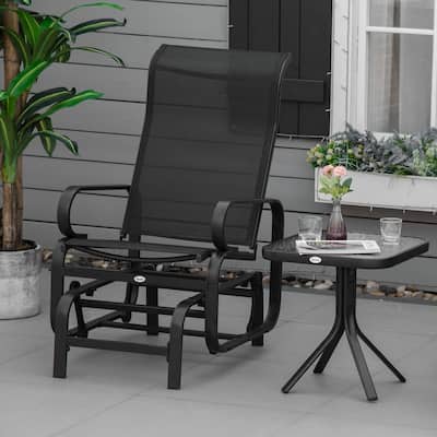 Outdoor Patio Glider Chair with Smooth Rocking Mechanism & Lightweight Construction