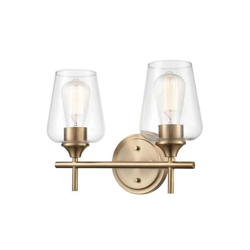 Millennium Lighting Ashford 2 Light Bathroom Vanity Fixture in Multiple Finishes with Clear Glass Shades