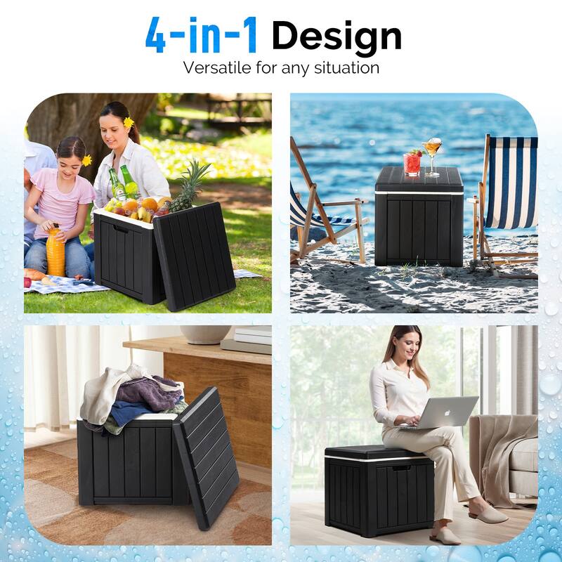 Portable 10 Gallon Ice Cooler Side Table For Camping Pool - 16.54'' x 16.54'' x 15.94''