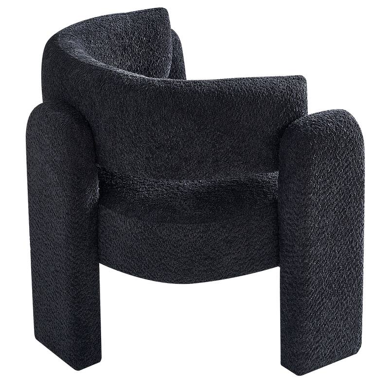 34.65" Wide Boucle Upholstery Accent Chair Beige