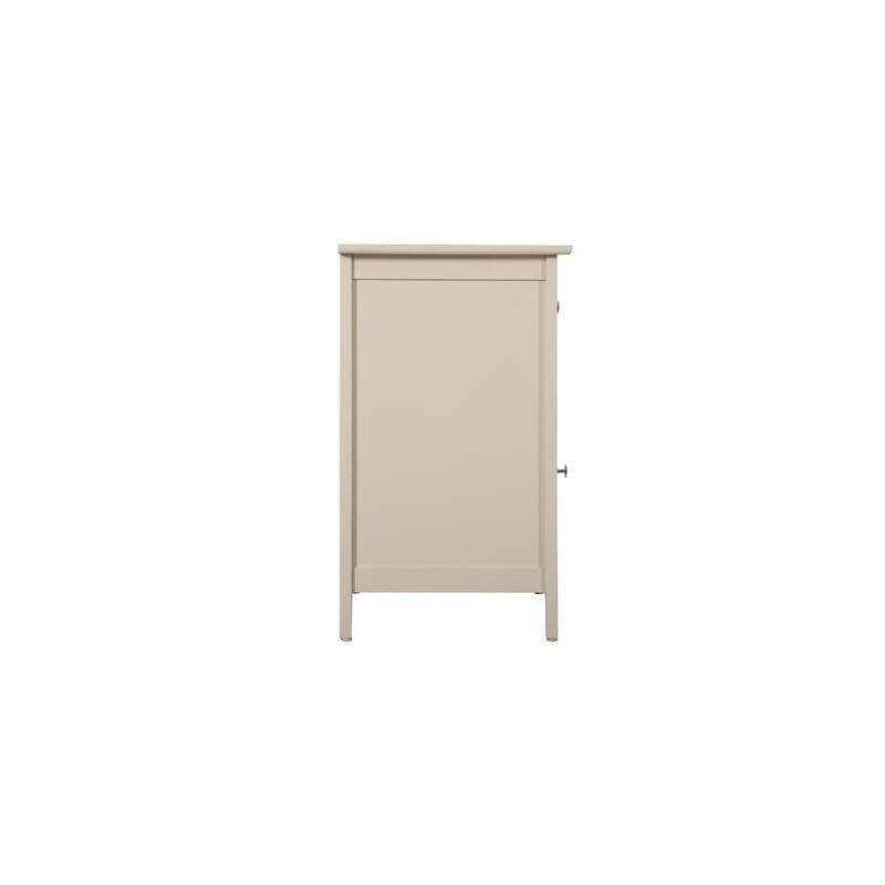 Beige Nightstand 28x23x17 with Three Drawers, Contemporary Bedside Table for Bedroom Storage and Rich Stylish Finish