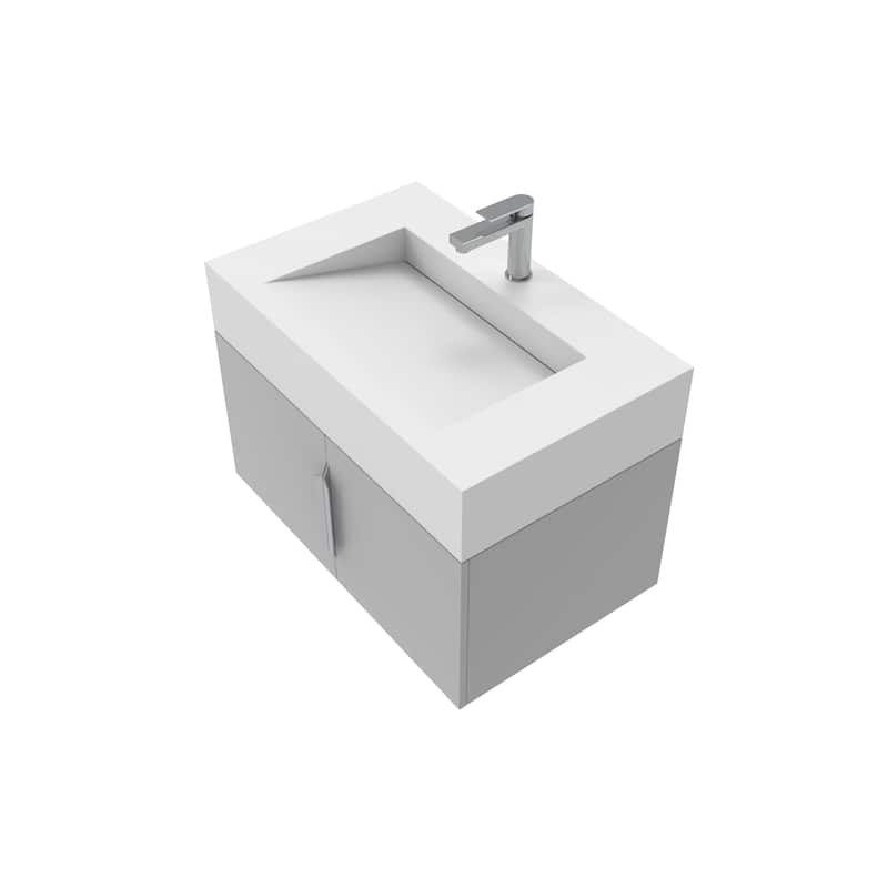 Nile 30-Inch Wall Mounted Bathroom Vanity Set w/ White Top