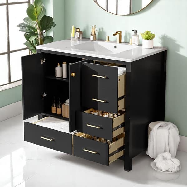 36" Bathroom Vanity Cabinet With Sink Top Combo Set Space