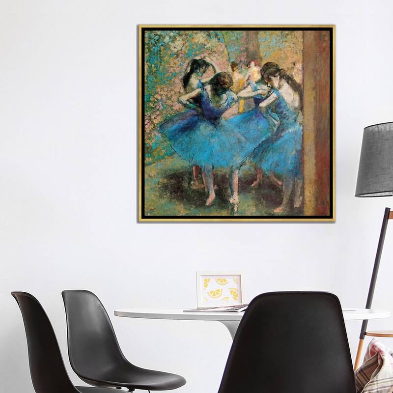 iCanvas "Dancers In Blue, 1890" by Edgar Degas Framed Canvas Print