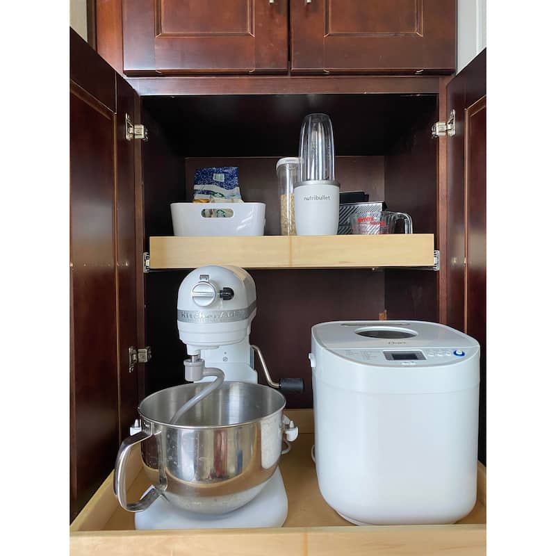 Soft-Close DIY Slide Out Cabinet Shelf Pull-Out Wood Drawer Storage
