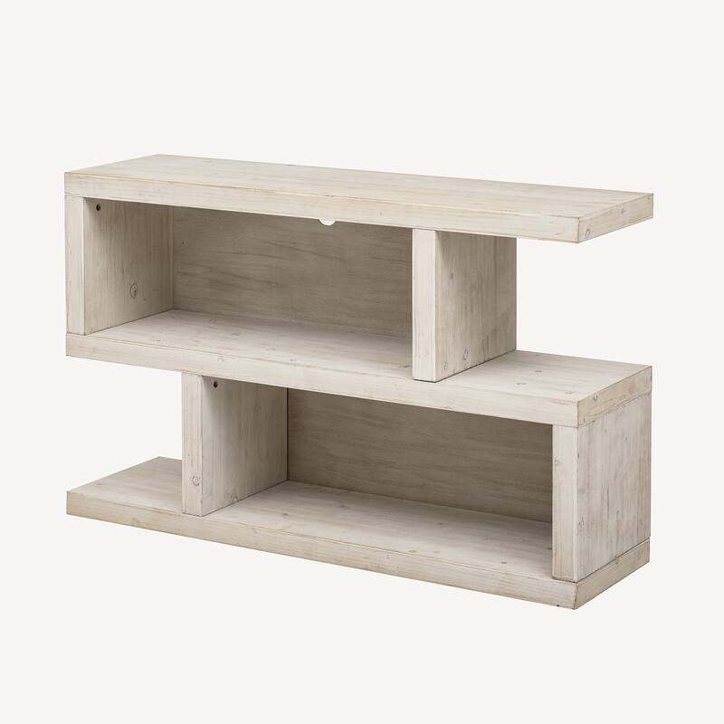 Symmetrical 2-Tier Open Shelf Retro Console Table