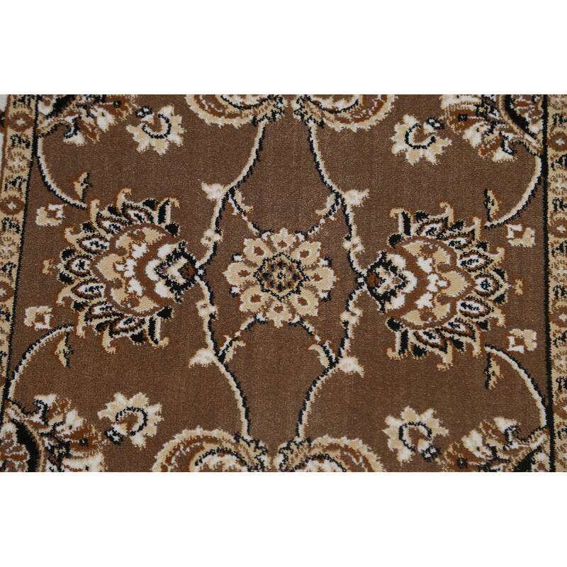 Brown Floral Traditional Tabriz Turkish Area Rug Oriental Carpet