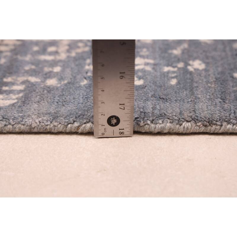 ECARPETGALLERY Hand Loomed Elysian Light Denim Blue Rug - 8'1 x 9'10