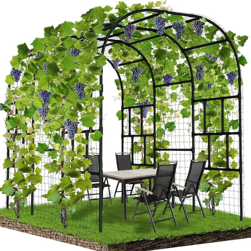 Garden Arch Trellis for Climbing Plants, Large Arch Arbor Trellis - 87''H x 118''L x 79''W